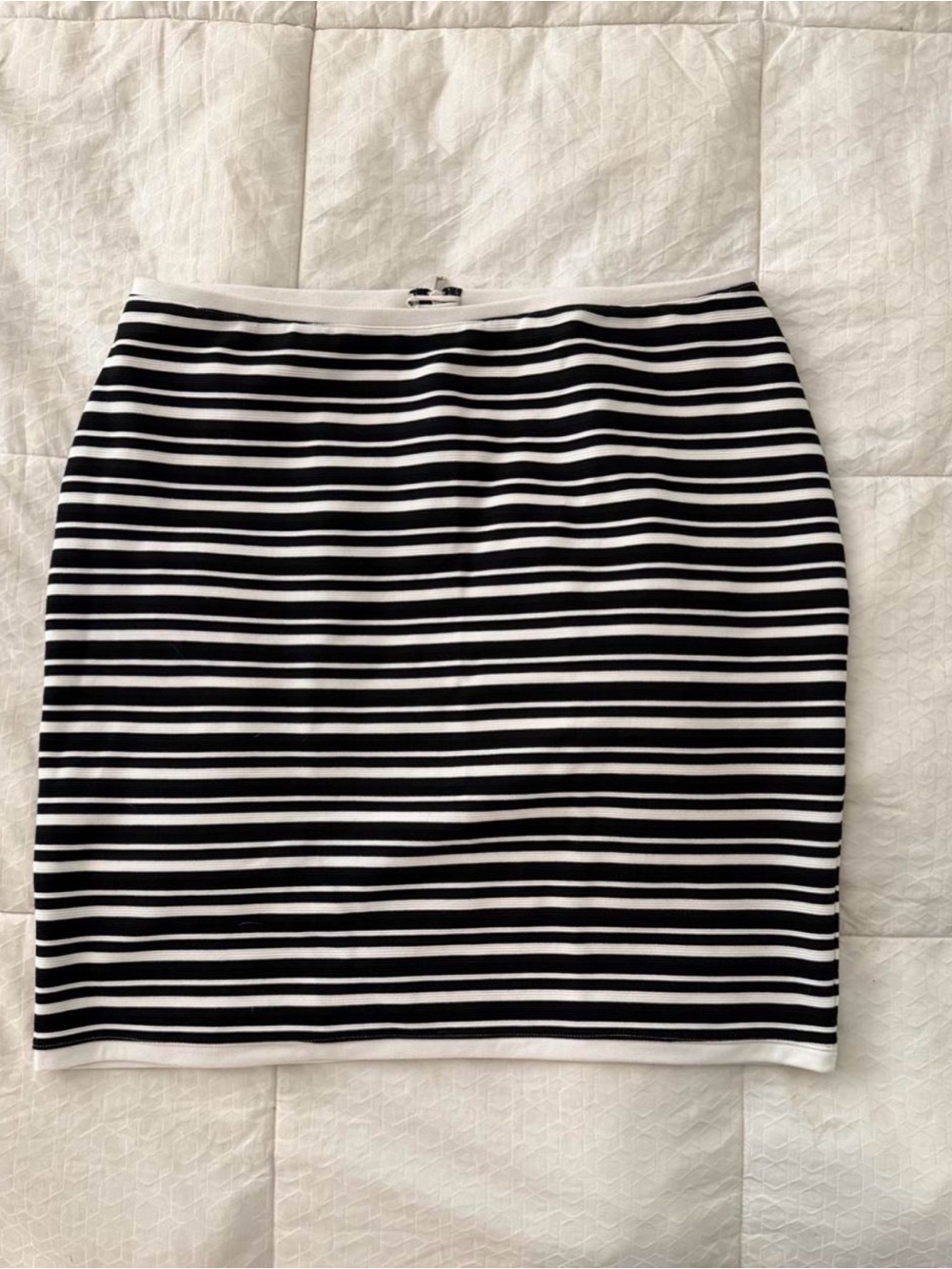 I Heart Ronson Striped Black and White Mini Skirt